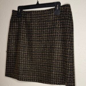 New York & Company Black and Tan Tweed Mini Skirt